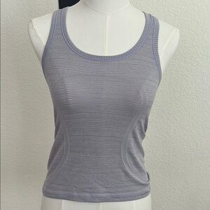 Lululemon Athletica Gray Ribbed Fitted swiftly Tank Top